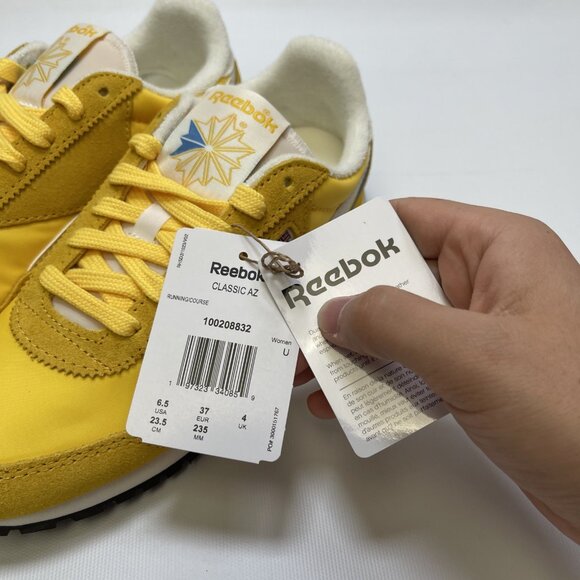 Reebok Classic AZ Women Running Casual Retro Shoes Yellow / Gold Size 6.5 US New - Picture 5 of 13